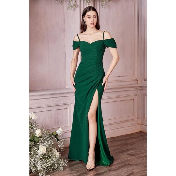 Cinderella Divine KV1057WC Crepe Off the Shoulder Dress main image 1